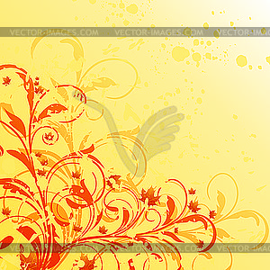 Осенний цветочные гранж фон - изображение в векторе