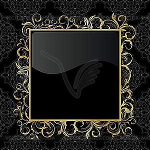 Floral gold frame - vector clip art