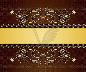 Gold floral greeting card - vector image
