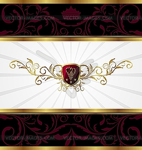 Ornate golden decorative card - vector image