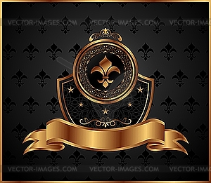 Королевская золотая рамка для дизайна - векторный клипарт Royalty-Free