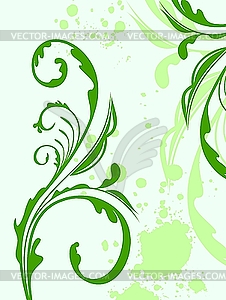 Spring grunge flower and leaf - vector clip art