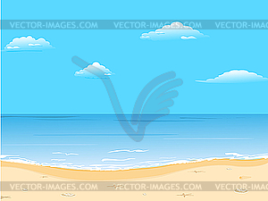 Beautiful summer background with beach - vector image