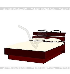 Of bed on white - vector clipart