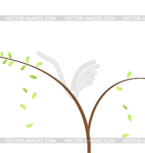 Concept of branch at green leaf - vector clip art