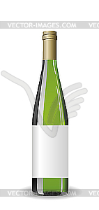 White wine bottle with label - vector image