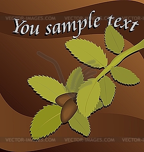 Greeting card with branch - vector clipart