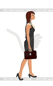 Business women with case - vector image