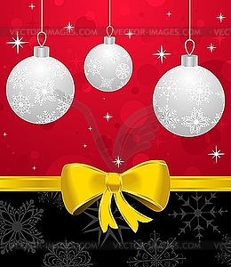 Christmas background with balls - vector clipart