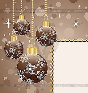 Christmas background with balls - vector image