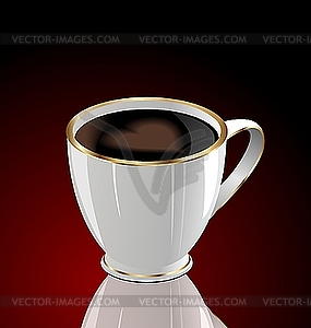 Coffee cup with love heart - vector clip art