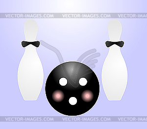 Ball and pin for bowling - vector clip art