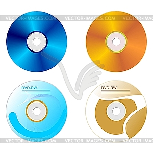 Set DVD disk with both sides - vector clip art