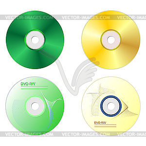 Set DVD disk with both sides - vector image