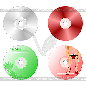 Set DVD disk with both sides - vector clipart