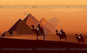 Caravan of camels - vector clip art