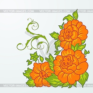 Cute orange flowers - vector clipart