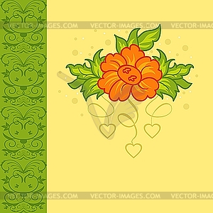 Romantic card with flower - vector clipart