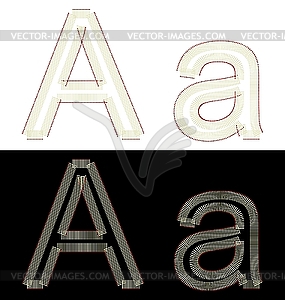 Буквица из спичек - векторное изображение клипарта
