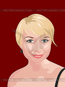 Photo realistic portrait of smiling gir - vector image