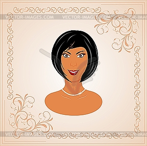  face portrait of beautiful girl - vector image