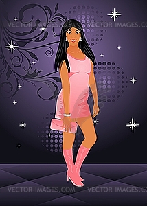 Sexy girl dancing disco - vector clipart