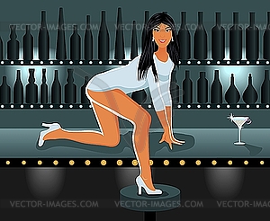 Sexy girl in night club - vector image