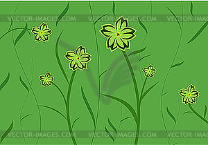 Green flower background for design of cards or invitation - vector image