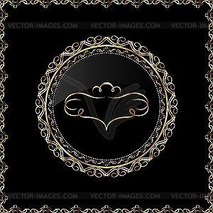 Luxury gold ornament with emblem - vector clipart