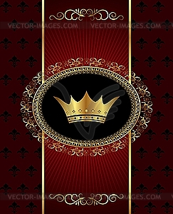 Vintage background with crown - vector image