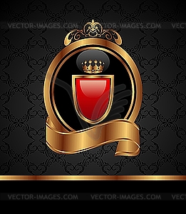 Vintage dark golden card - vector clipart