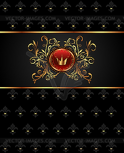 Golden frame with heraldic elements - vector clipart / vector image