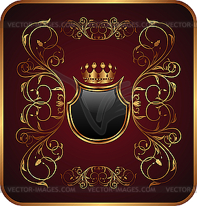 Vintage post mark with heraldic elements - vector image