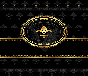 Royal background with golden frame - vector image