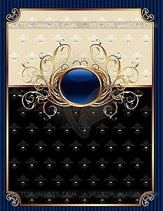 Gold invitation frame or packing for elegant design - vector clip art