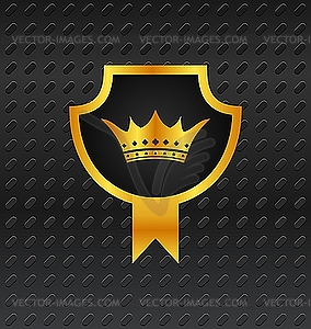 Heraldic shield on titanium background - vector image