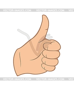 Hand gesture with thumb up on white - vector EPS clipart