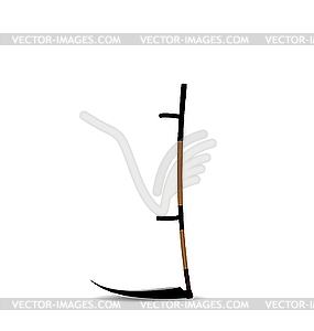 Illustraton the hand mower or scythe - vector image