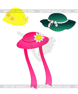 Set of children headwear is on white - stock vector clipart
