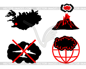 Облако вулканического пепла - изображение в векторном формате
