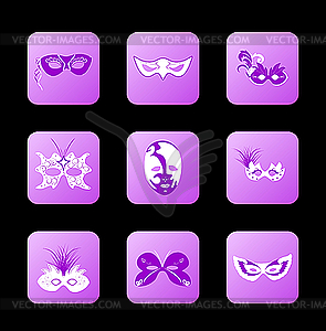 Set icon of carnaval mask - vector image