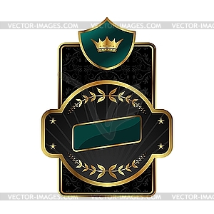 Royal label with golden frame - vector EPS clipart