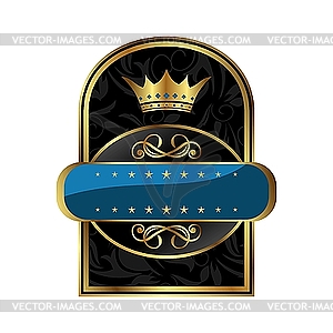 Royal label with crown for packing alcohol - vector clipart