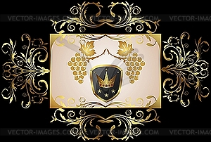 Golden floral frame - vector image