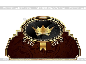 Golden frame label for design packing - vector image