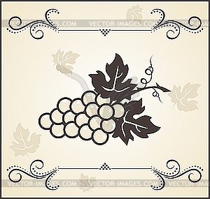 Retro engraving of grapevine - vector image