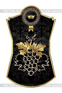 Black-gold frame for packing wine - vector clip art