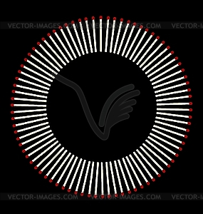 The circle from matches - vector image