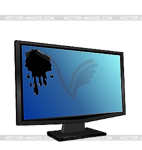 Ink blob on TFT display - vector clip art