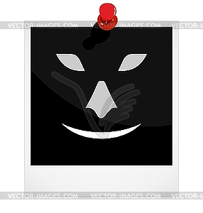 Photoframe with symbol - vector clipart